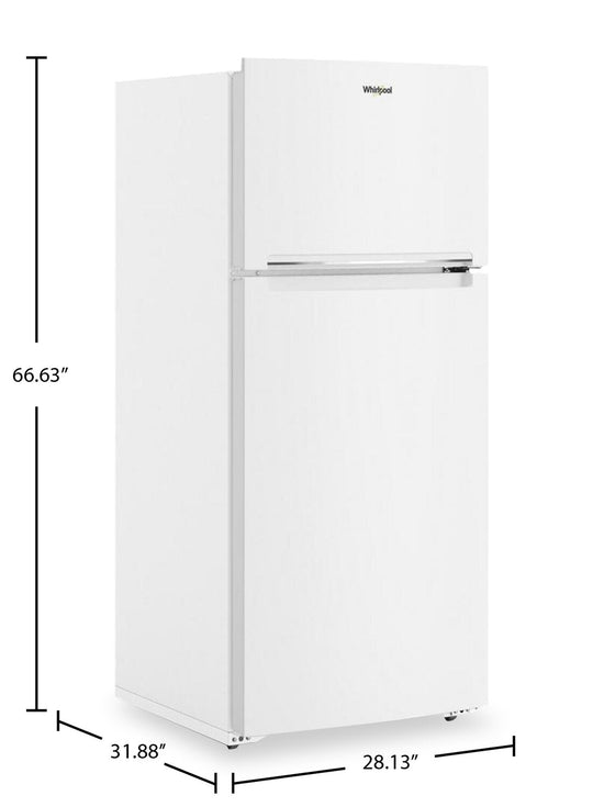 Whirlpool 28 Inch Top Freezer Refrigerator with 16.3 Cu. Ft. Capacity, White - WRTX5328PW