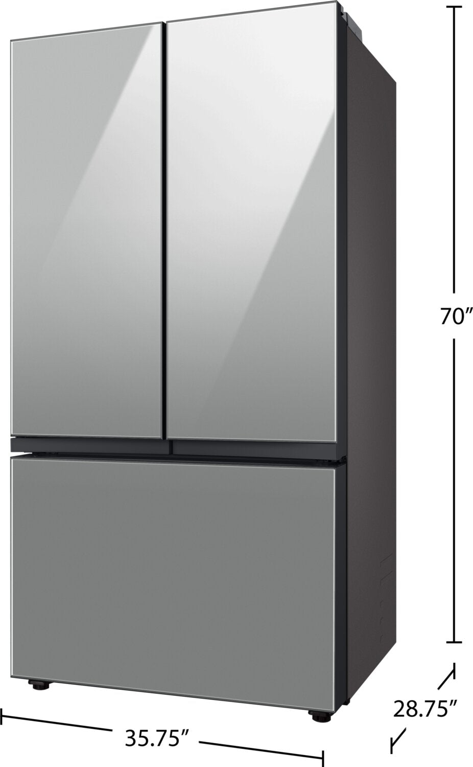 Samsung 36 Inch Counter-Depth Bespoke Refrigerator - Stainless Steel - RF24BB6200QLAA