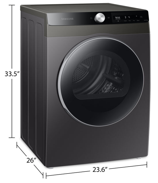 Samsung 24 Inch 4 Cu. Ft. Electric Dryer, Grey, Stackable - DV25B6900EX/AC