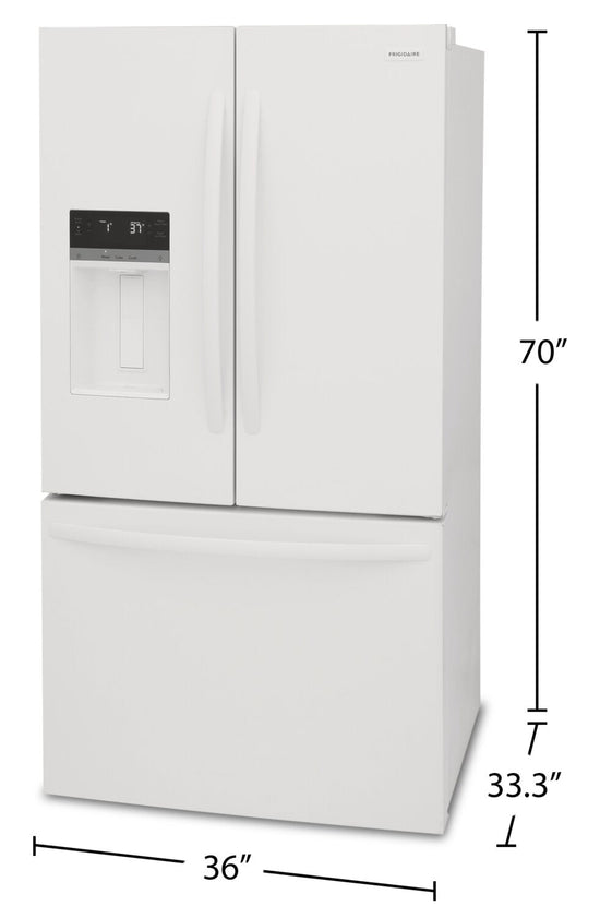 Frigidaire 36 Inch French Door Refrigerator, 27.8 Cu. Ft., White - FRFS2823AW