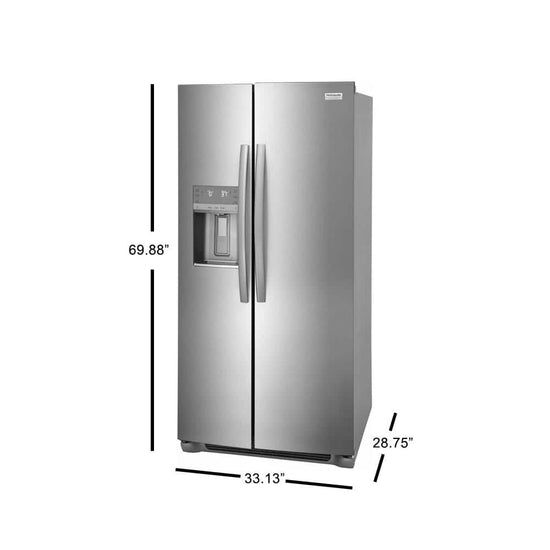 Frigidaire 33 Inch Side-by-Side Refrigerator with 22.3 Cu. Ft. Capacity, Stainless Steel - GRSS2352AF