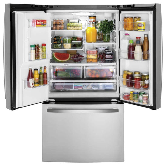 GE 20.6 cu. ft. Counter-Depth French Door Refrigerator, Stainless Steel - GYE21JYMFS