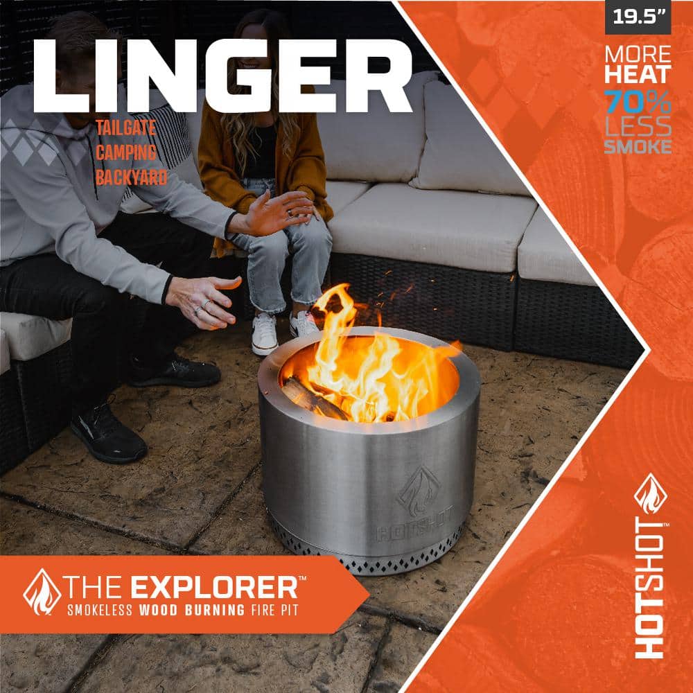 HotShot Explorer Portable Low Smoke 19.5 in. Fire Pit-EXPLORER