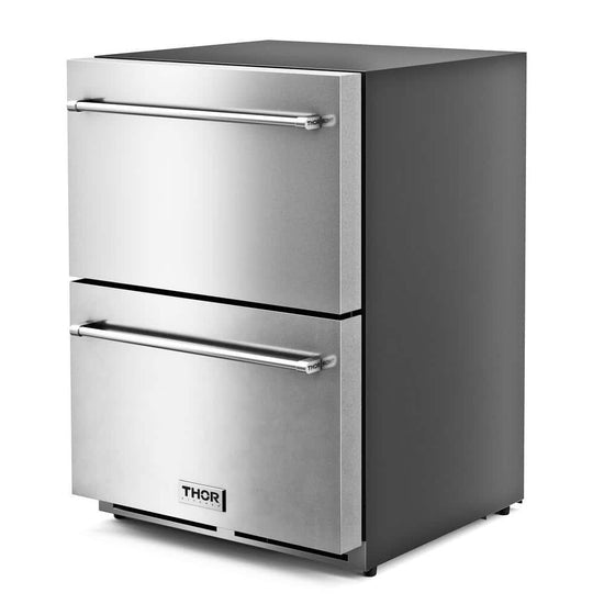 Thor Kitchen 24 Inch Double Drawer Freezer, Stainless Steel - TRZ24U