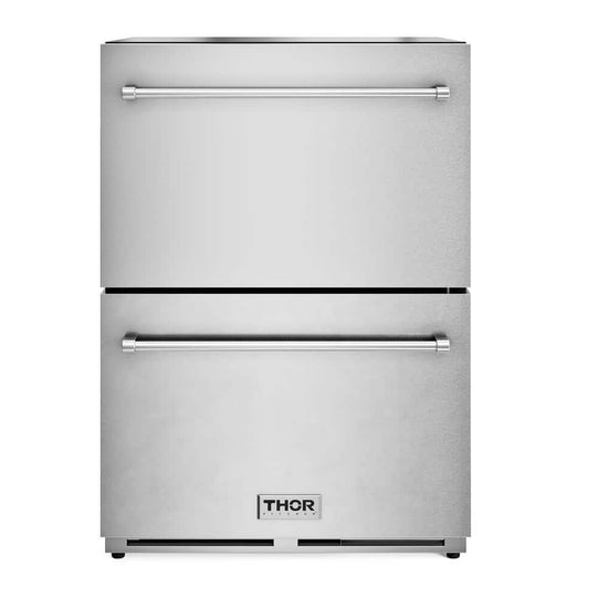 Thor Kitchen 24 Inch Built-in Undercounter Double Drawer Freezer, Stainless Steel - TRZ24U