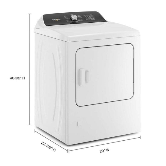 Whirlpool 7 cu. ft. Top Load Gas Moisture Sensing Dryer with Steam, White - WGD5050LW