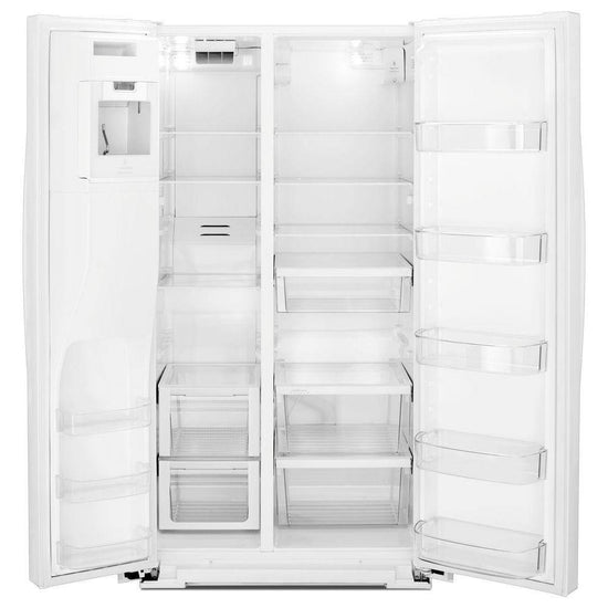 Whirlpool 36 Inch Side-by-Side Refrigerator, 28 cu. ft., White - WRS588FIHW