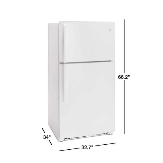 Whirlpool 33 Inch Top Freezer Refrigerator, 21.3 cu. ft., White - WRT541SZDW