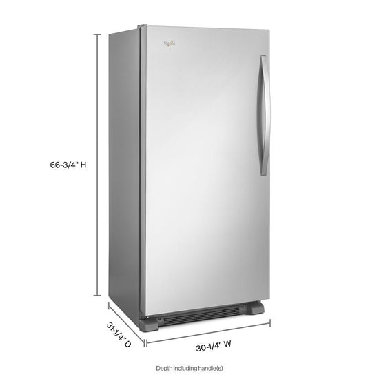 Whirlpool SideKick 17.7-cu ft Upright Freezer, Monochromatic Stainless Steel - WSZ57L18DM