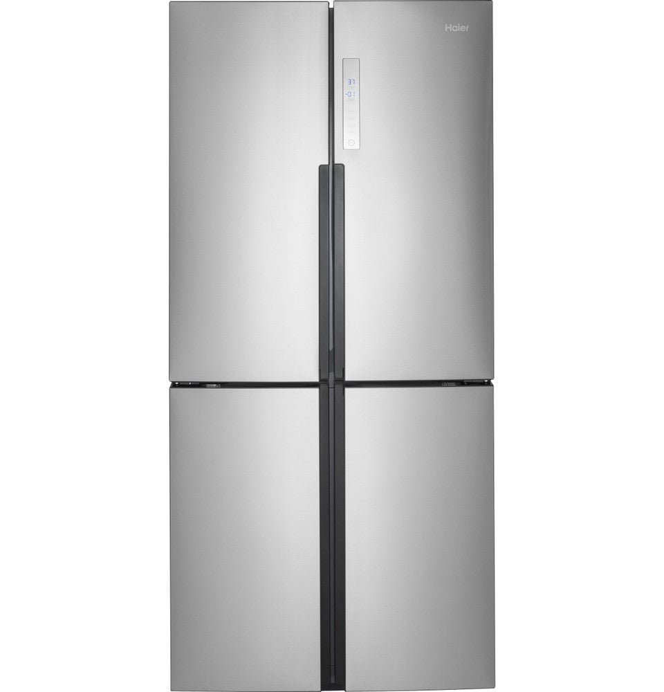 Haier Quad Door Refrigerator with LED Lighting and Quick Cool - HRQ16N3BGS