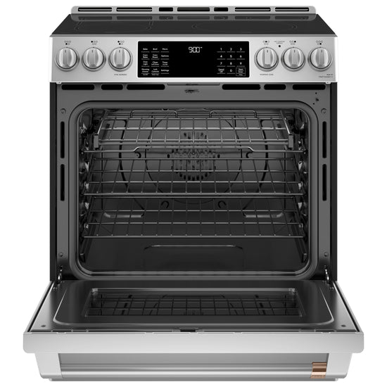 Café 30 Inch Slide-In Smart Induction Range with True Convection & Air Fry, Stainless Steel - CCHS900P2MS1