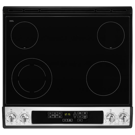 Amana 30" Slide-In Electric Range, 4.8 cu. ft., Black/Stainless - YAES6603SFS