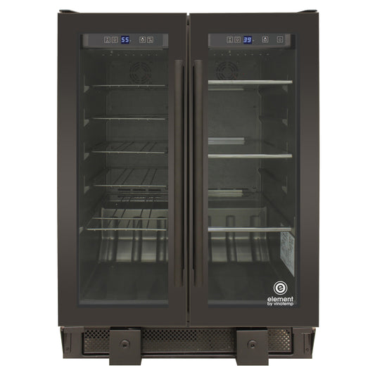 Vinotemp 24 Inch Touch Screen Wine & Beverage Cooler with French Doors - EL-BWC102-02