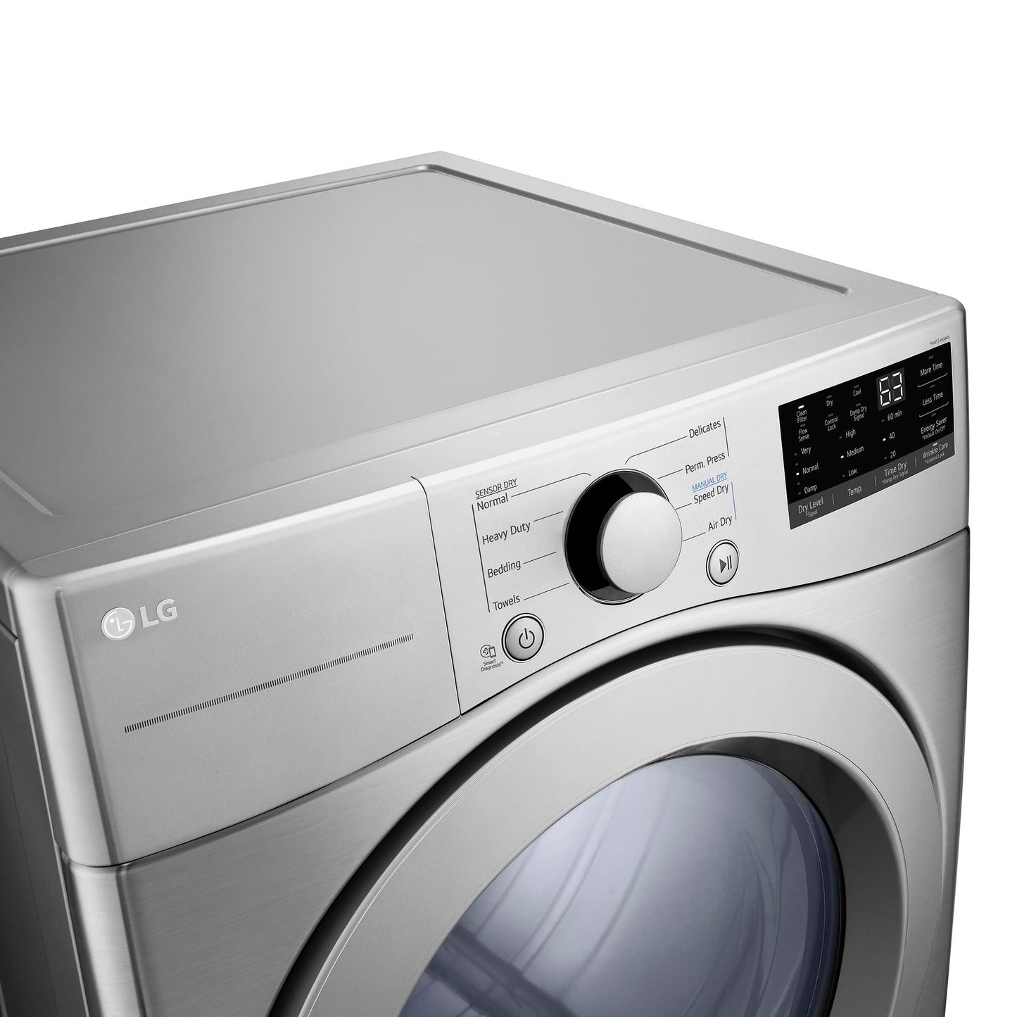 LG 7.4 CU. FT. GRAPHITE STEEL ULTRA LARGE CAPACITY ELECTRIC DRYER WITH SMARTDIAGNOSIS - DLE3400V