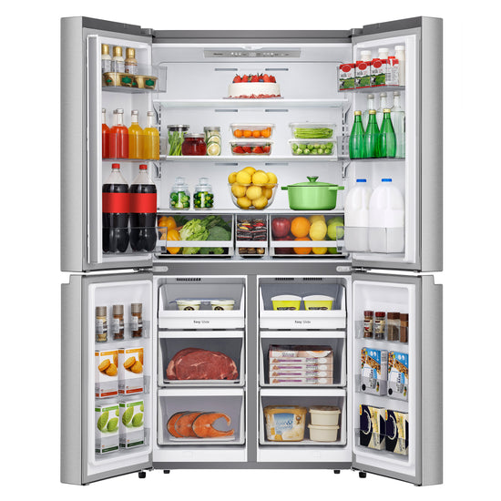 Hisense 36 Inch Counter-Depth 4-Door Refrigerator, Stainless Steel - RQ22A4CSD