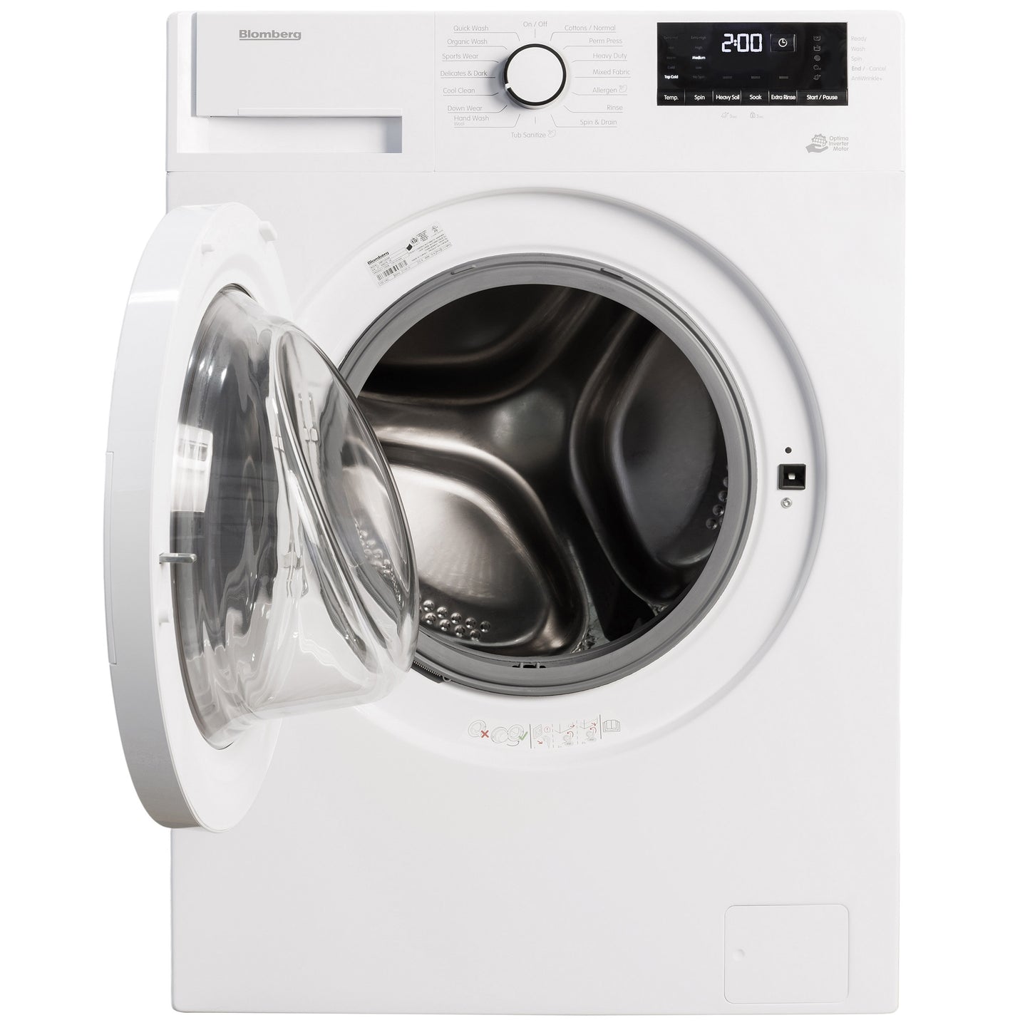 Blomberg 24 in 1.9 cu ft. White Compact Front Load Washer with Sanitize Cycle - WM72200W