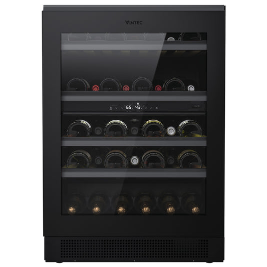 VINTEC 44-BOTTLE DUAL-ZONE WINE COOLER, MATTE BLACK - VWUD044BAB