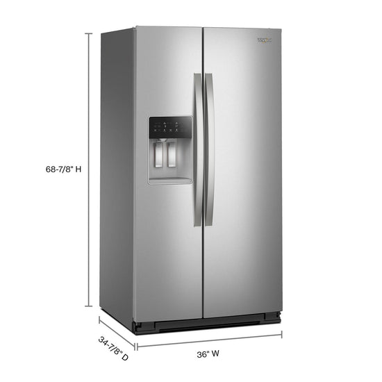 Whirlpool 36 Inch Side-by-Side Refrigerator with 28.7 Cu. Ft. Capacity - WRSF5536RZ