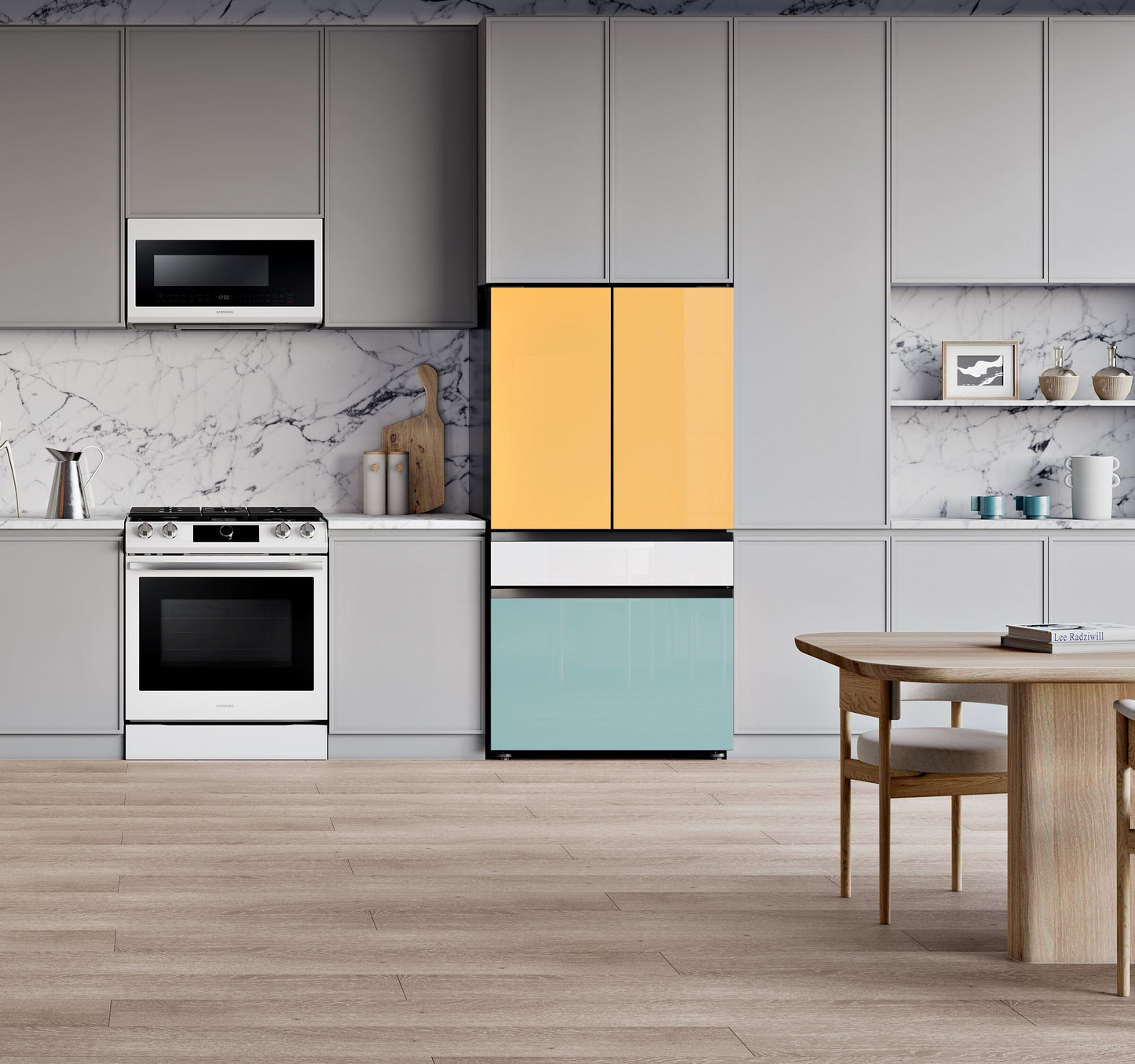 Samsung 36 Inch Smart 4-Door French Door Refrigerator with 29 cu. ft. Total Capacity, Bespoke Panel - RF29BB8600AP