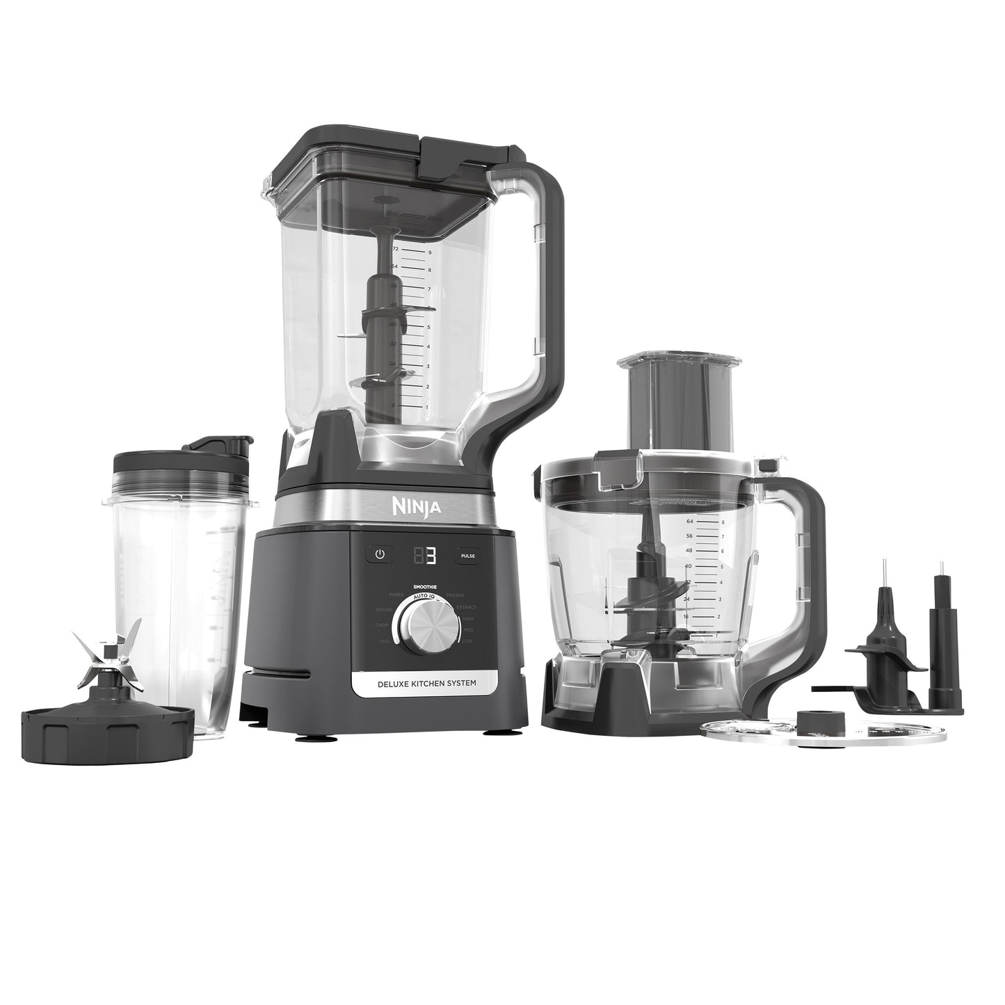 Ninja Deluxe Kitchen System with 2.6 L (88-oz.) Pitcher, 9-Cup Processor and Auto-iQ - CCO905KS- REFURBISHED (See Features)