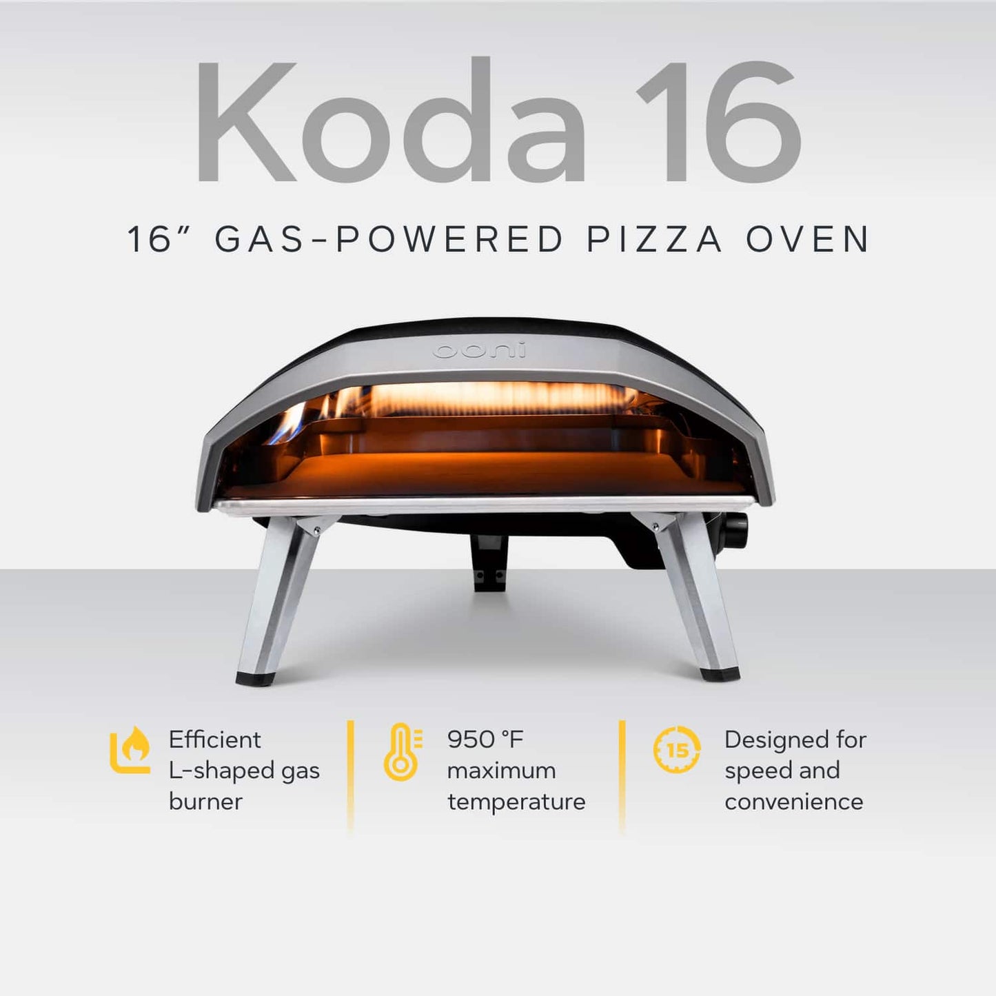 Ooni Koda 16 Gas Pizza Oven, Portable - UU-P0AB00