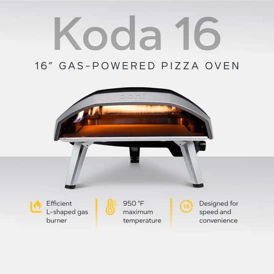 Ooni Koda 16 Gas Pizza Oven, Portable with Rapid Preheat and Innovative L-Shaped Flame - UU-P0AB00