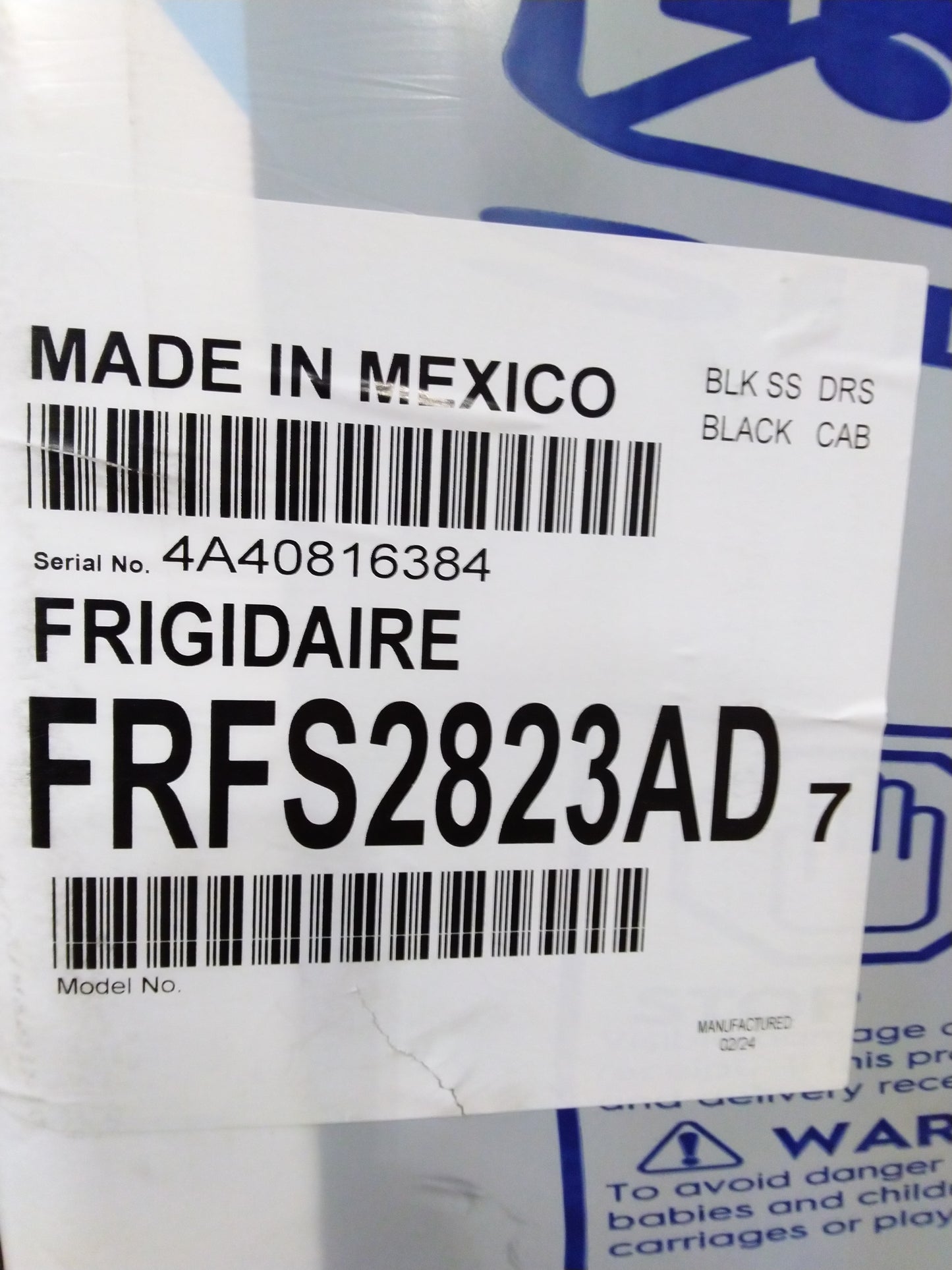 FRIGIDAIRE 36 IN. 27.8 CU.FT. BLACK STAINLESS STEEL FRENCH DOOR REFRIGERATOR WITH ICE AND WATER DISP - FRFS2823AD