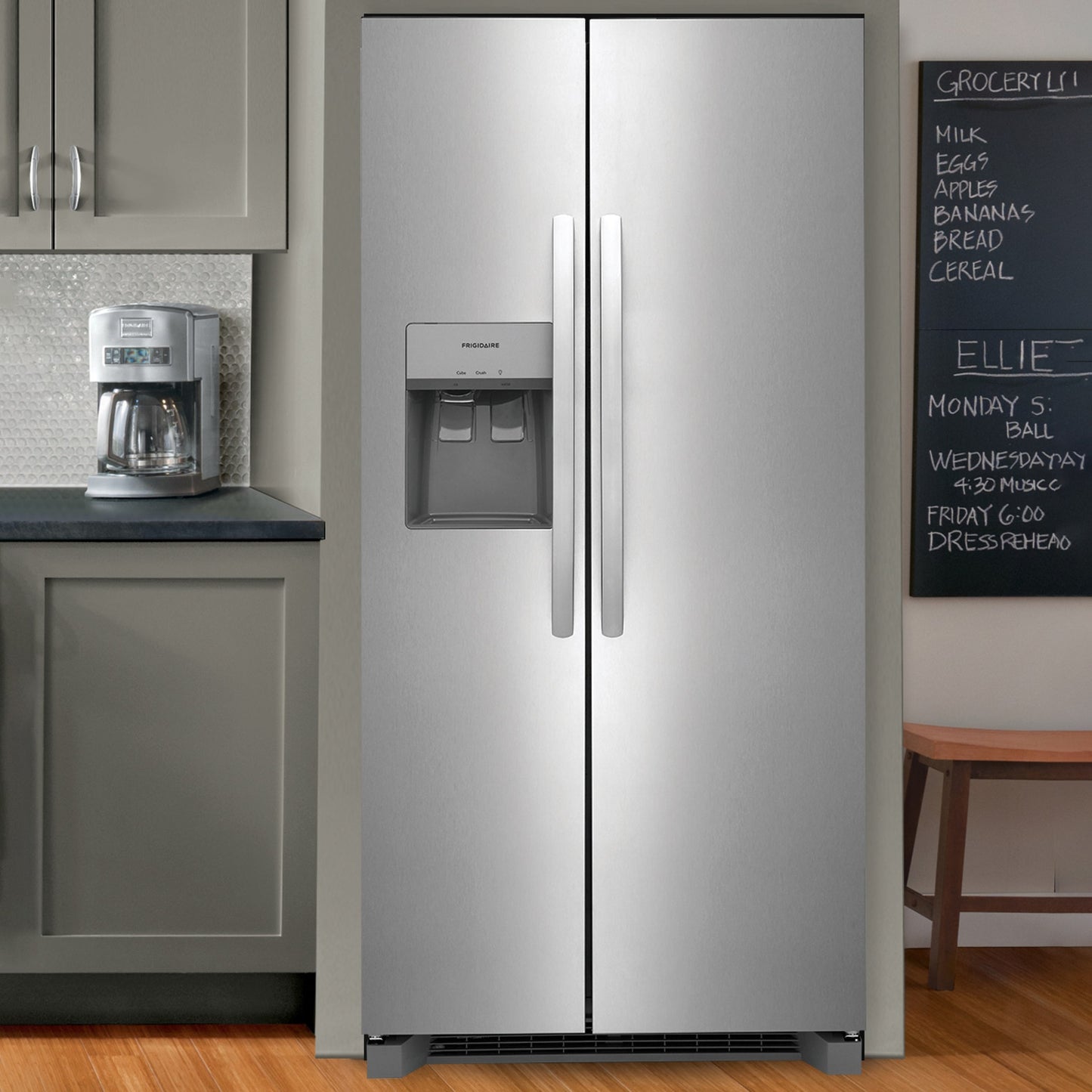 FRIGIDAIRE 33 IN 22.3 CU FT. SIDE-BY-SIDE REFRIGERATOR WITH FRESH STORAGE CRISPERS - FRSS2323AS