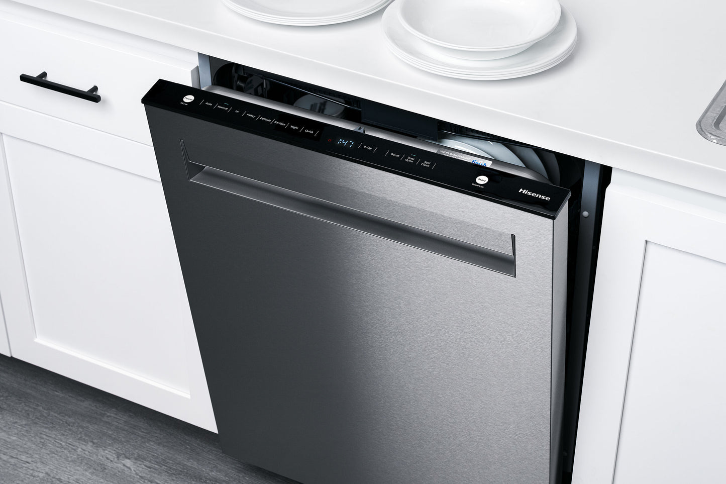 Hisense 24-inch European Made Stainless Steel Dishwasher with 3rd Rack and Auto Open Dry - HUI66360XCU