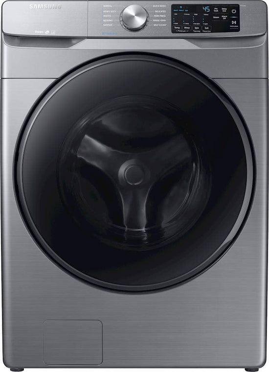 Samsung 27 Inch Front Load Washer with 4.5 cu. ft. Capacity, Steam, Platinum - WF45R6100AP/US