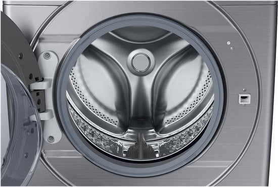 Samsung 27 Inch Front Load Washer with 4.5 cu. ft. Capacity, Steam, Platinum - WF45R6100AP/US