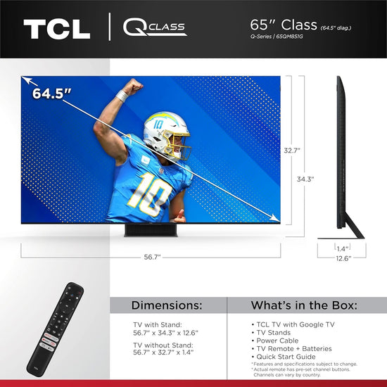 TCL 65" 4K QD-Mini LED TV - 65QM851G