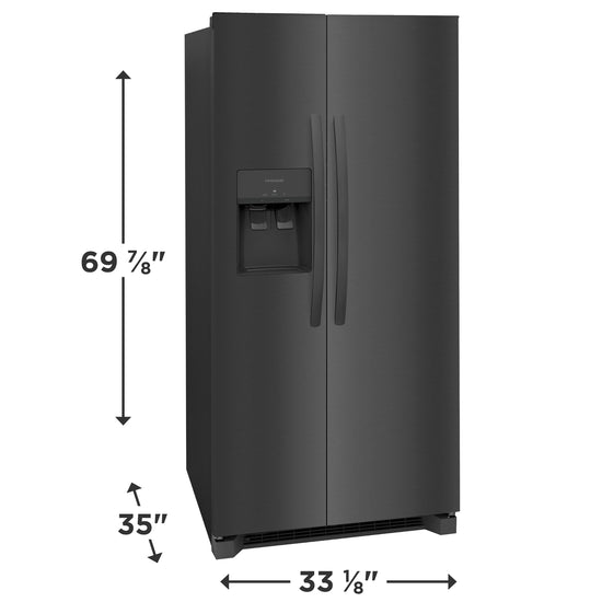 Frigidaire 22.3 Cu. Ft. Side-by-Side Refrigerator, Black Stainless Steel - FRSS2323AD