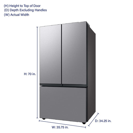 Samsung Bespoke 30.1 cu ft French Door Refrigerator, Standard Depth - RF30BB6200QLAA