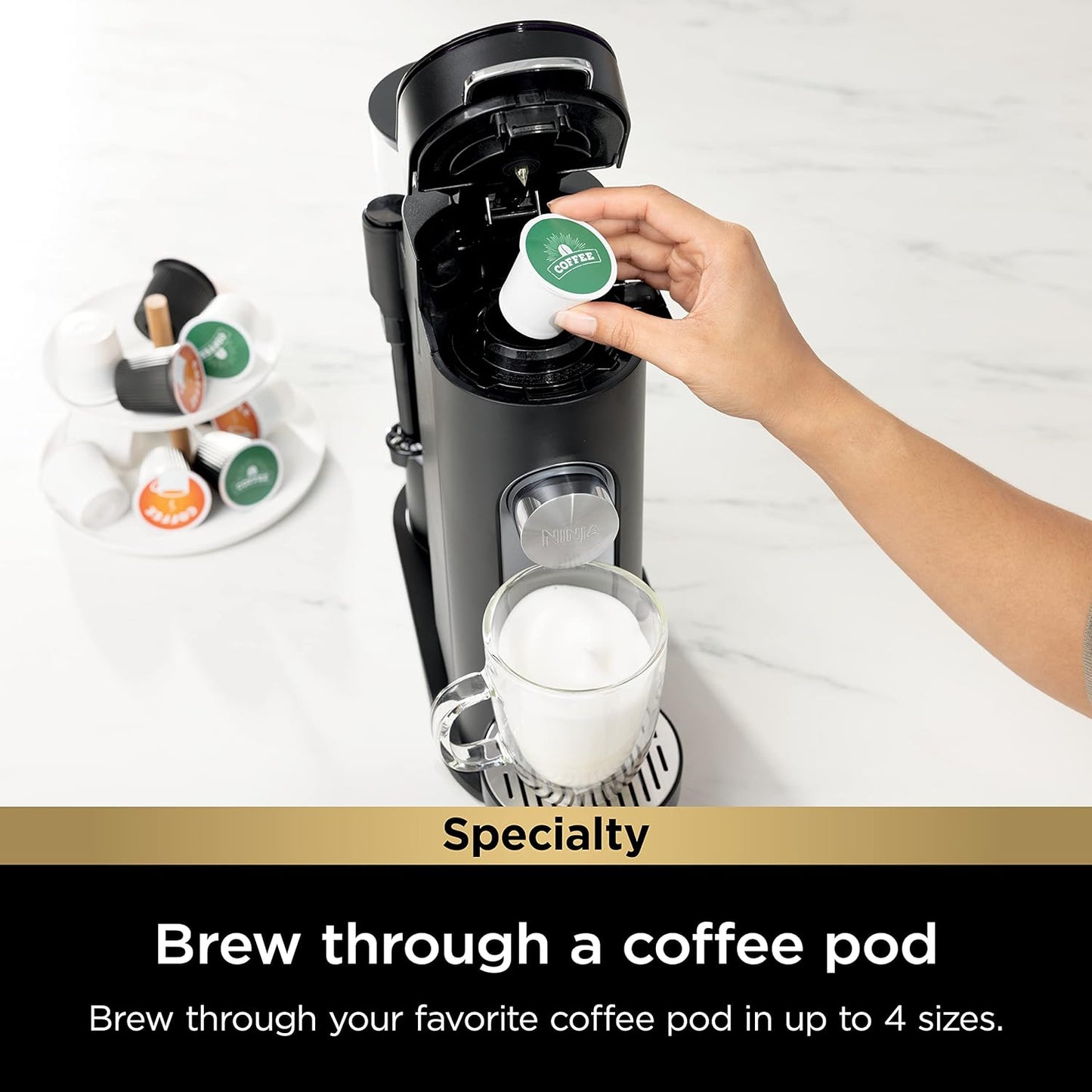 Ninja Pod & Grounds Specialty Single-Serve Coffee Maker - PB051CCO - REFURBISHED (See Features)