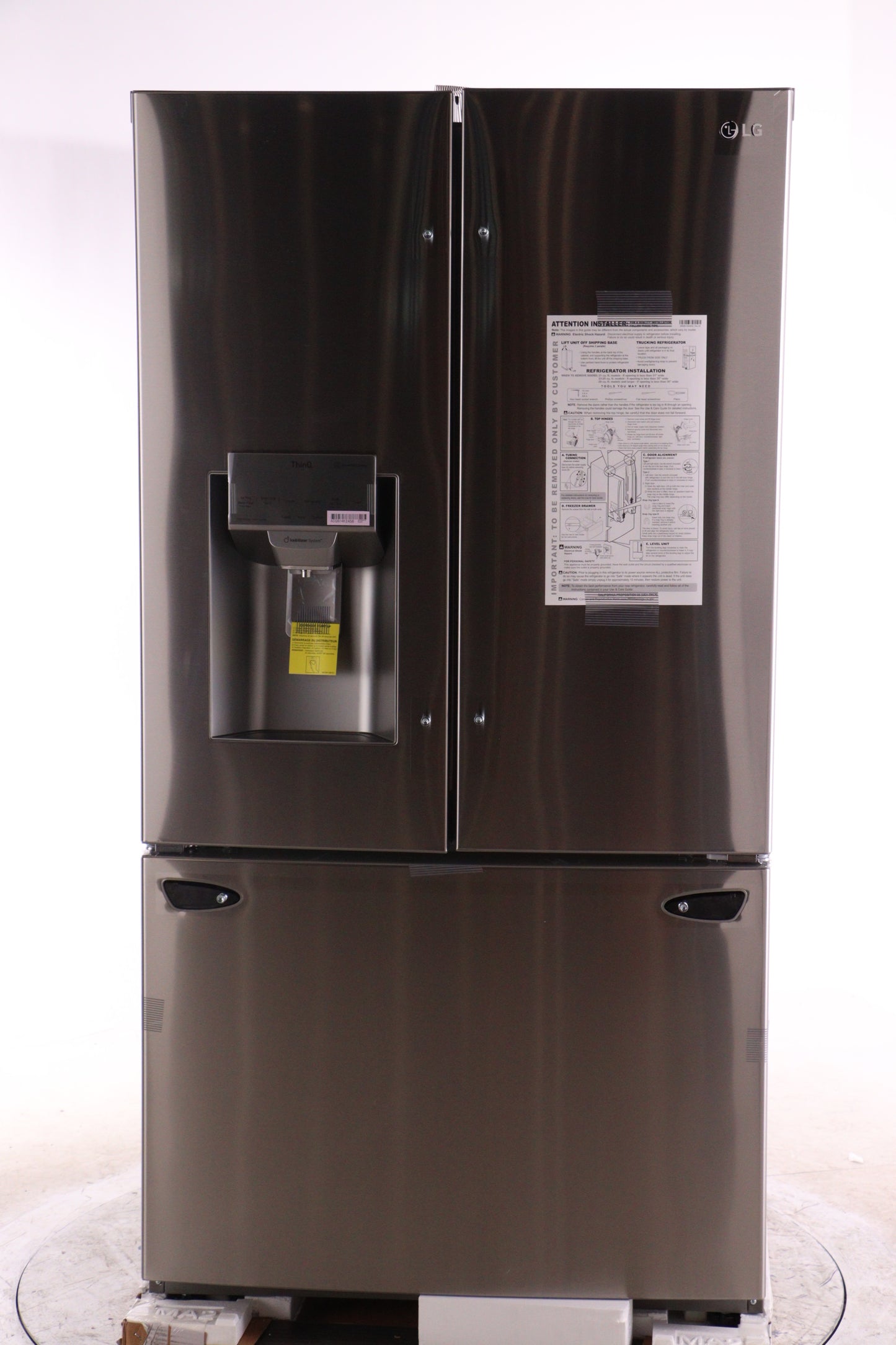 LG 36 IN. 26 CU. FT. STAINLESS-STEEL FRENCH DOOR REFRIGERATOR WITH SMUDGE-RESISTANT FINISH - LFXS26973S