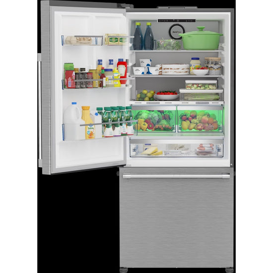 Beko 30 Inch Bottom Freezer Refrigerator with HarvestFresh - BFBD30216SSL