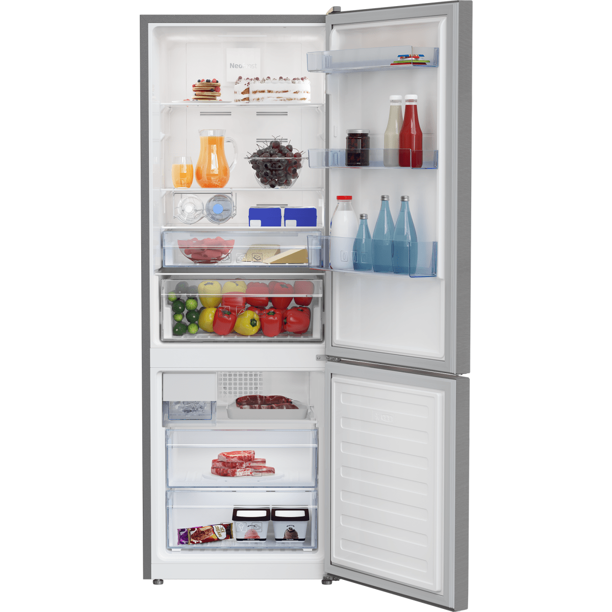Beko 24 Inch Counter Depth Bottom Freezer Refrigerator, Silver - BFBF2414SL