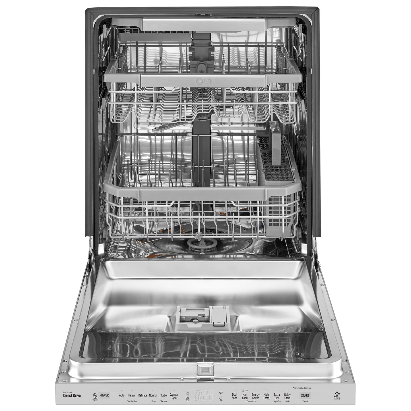 LG 24 IN. STAINLESS-STEEL BUILT-IN TOP CONTROL DISHWASHER WITH ADJUSTABLE THIRD-LEVEL RACK - LDP6797