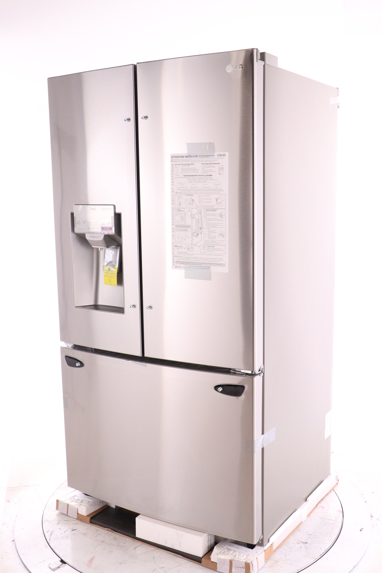 LG 36 IN. 26 CU. FT. STAINLESS-STEEL FRENCH DOOR REFRIGERATOR WITH SMUDGE-RESISTANT FINISH - LFXS26973S