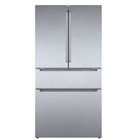 Bosch 36 Inch Counter Depth 4-Door French Door Refrigerator with 20.5 Cu. Ft. Capacity, Stainless Steel - B36CL80ENS