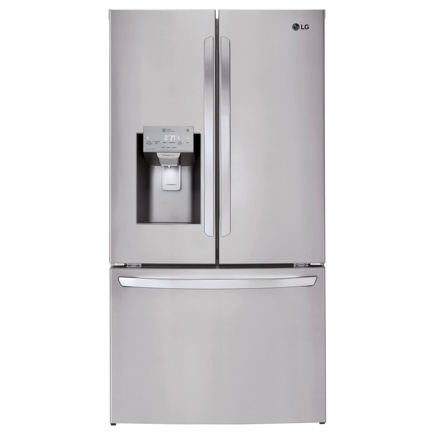 LG 36 IN. 26 CU. FT. STAINLESS-STEEL FRENCH DOOR REFRIGERATOR WITH SMUDGE-RESISTANT FINISH - LFXS26973S