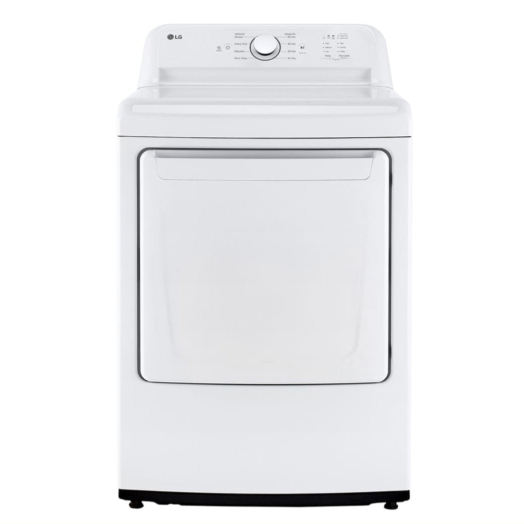 LG 27 Inch Electric Dryer with 7.3 Cu. Ft. Capacity, Sensor Dry, FlowSense Duct Clogging Indicator - DLE6100W