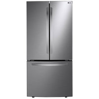 LG 33 Inch French Door Refrigerator with 25.1 cu. ft. Capacity, Platinum Silver Steel - LRFNS2503V