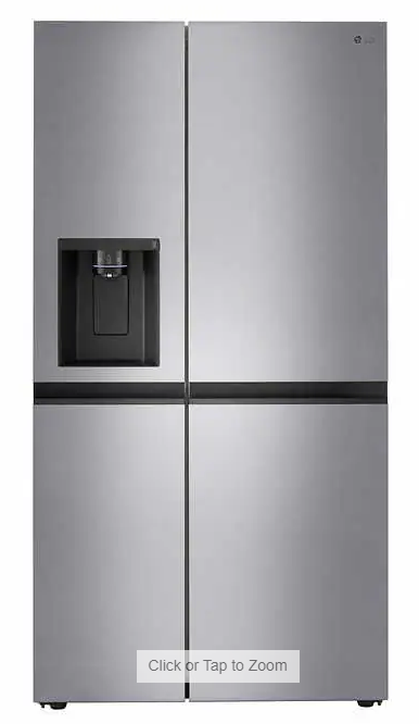 LG 36 IN. 27 CU. FT. SIDE BY SIDE REFRIGERATOR WITH SMOOTH TOUCH DISPENSER AND DOOR COOLING - LRSXS2706V