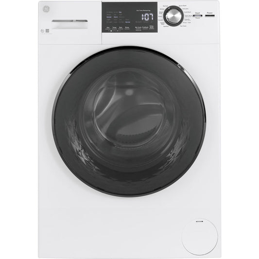 GE 24 Inch 2.4 cu. ft. Front Load Washer with Steam, White - GFW148SSMWW