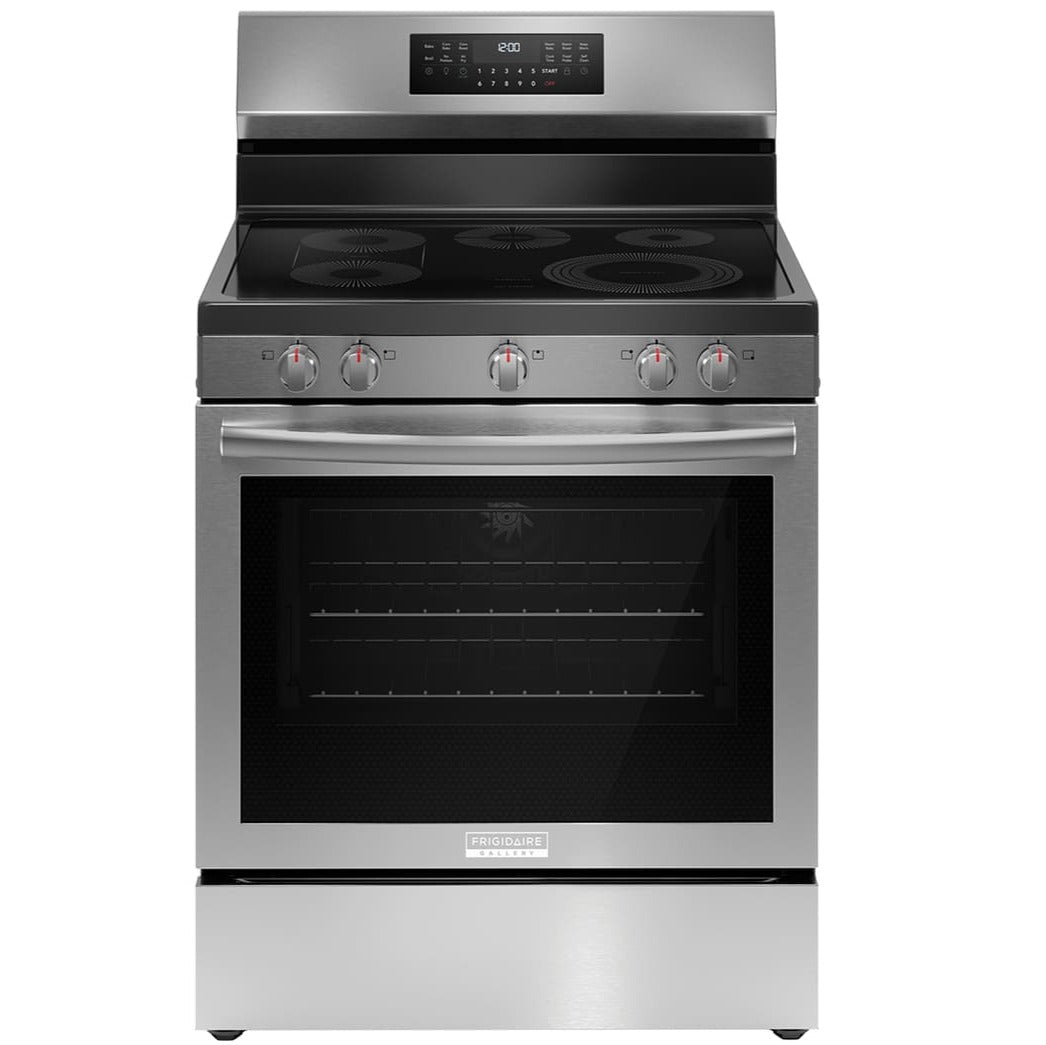 FRIGIDAIRE GALLERY 30 IN 5.3 CU FT. STAINLESS STEEL ELECTRIC 5-BURNER RANGE WITH TOTAL CONVECTION - GCRE306CBF