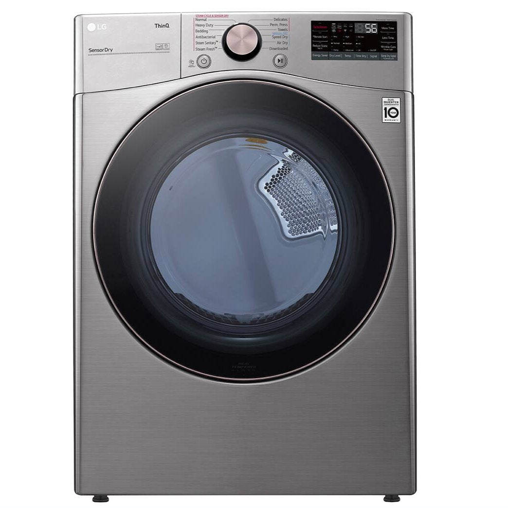 LG 7.4 cu. ft. Smart Front Load Electric Dryer with AI and TurboSteam in Graphite Steel - DLEX3850V