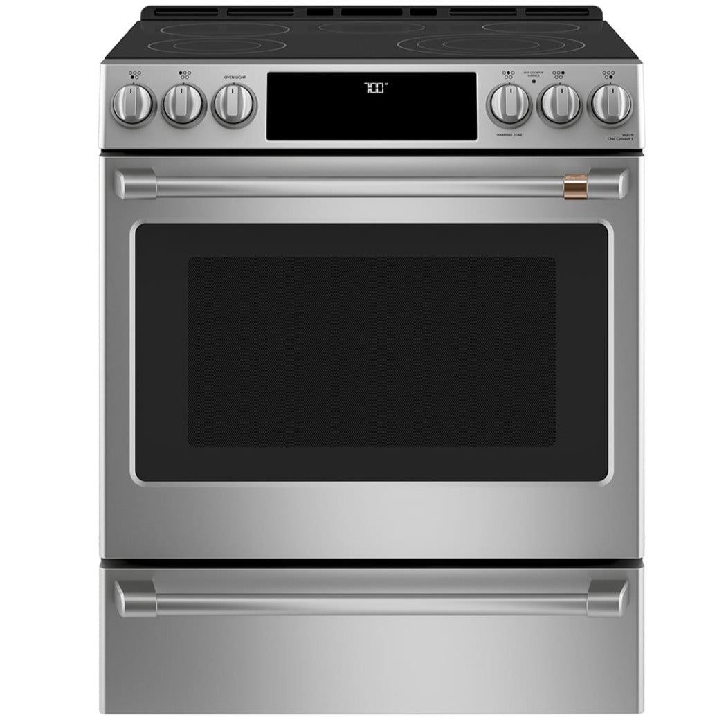 Café™ 30" Slide-In Front Control Radiant and Convection Range Stainless Steel - CCES700P2MS1