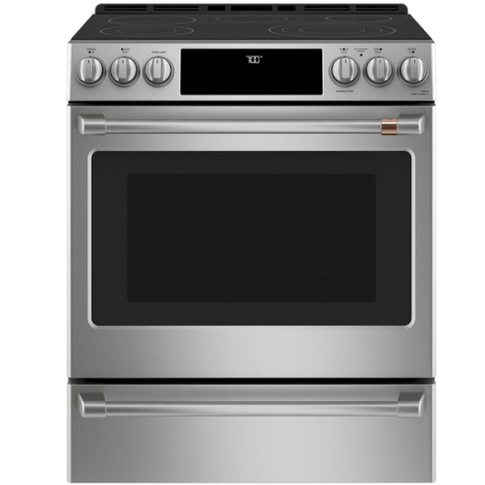 Café™ 30" Slide-In Front Control Radiant and Convection Range Stainless Steel - CCES700P2MS1